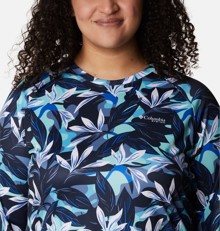 Women's Columbia PFG Super Tidal Tee II Long Sleeve Sweatshirts Flower | Plus Size CA-HLA3C